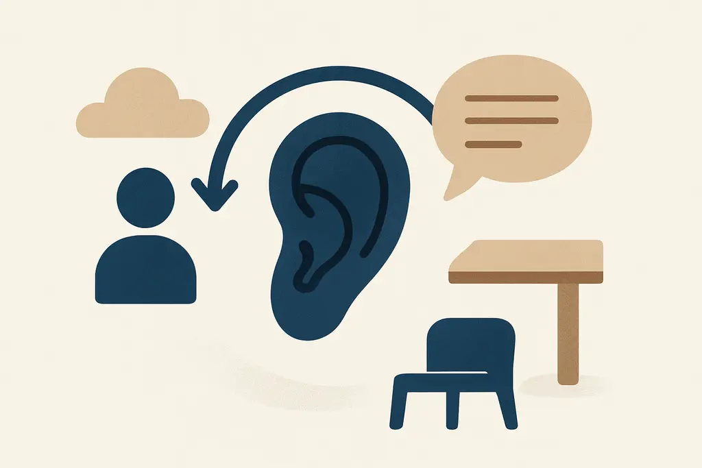 Illustration: Active listening techniques that de-escalate team disputes
