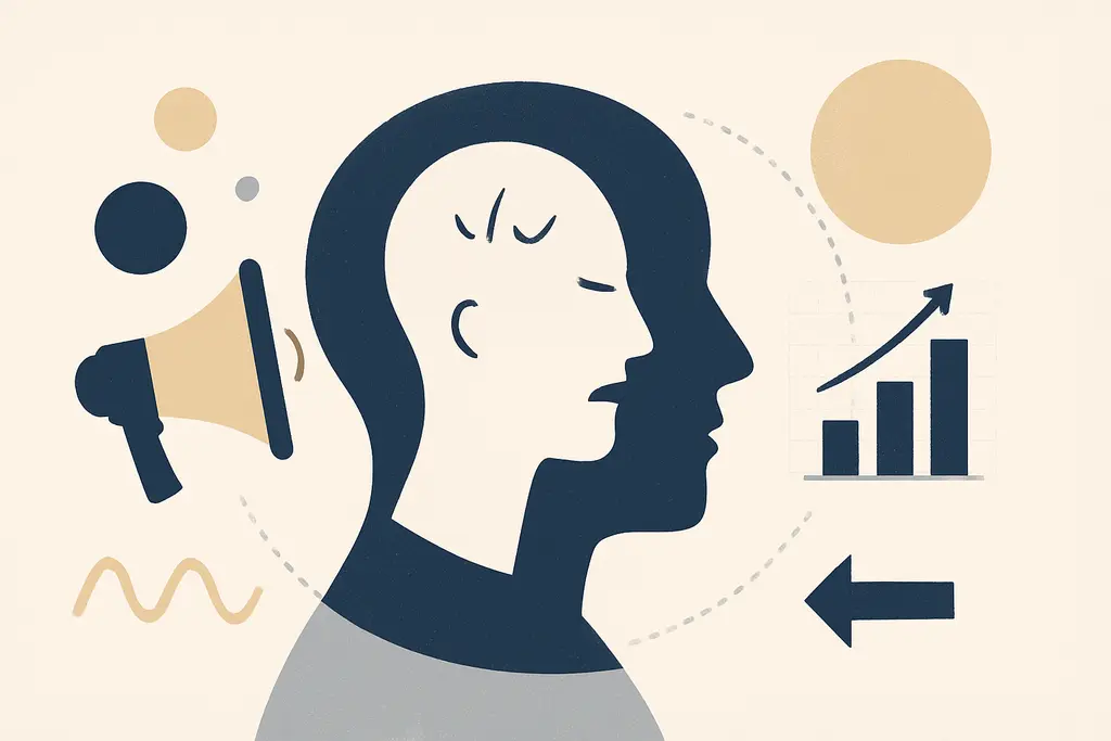 Illustration: assertive vs aggressive communication vs anxiety in meetings