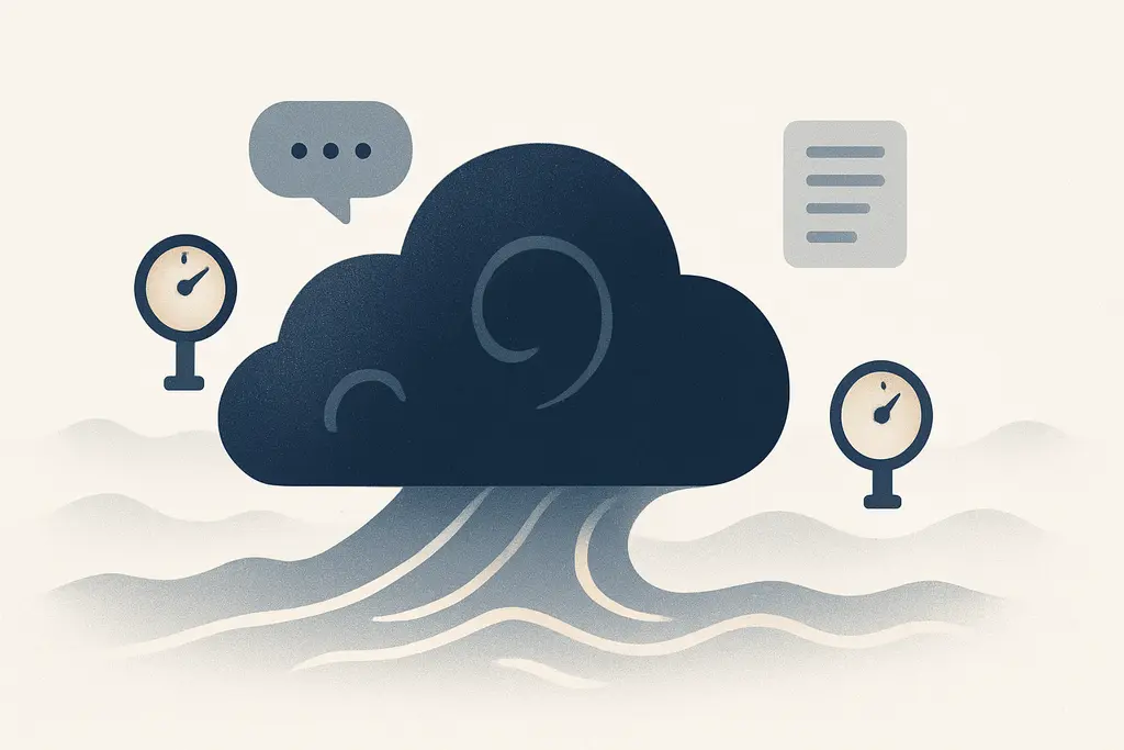 Illustration: Burnout from Constant Digital Collaboration
