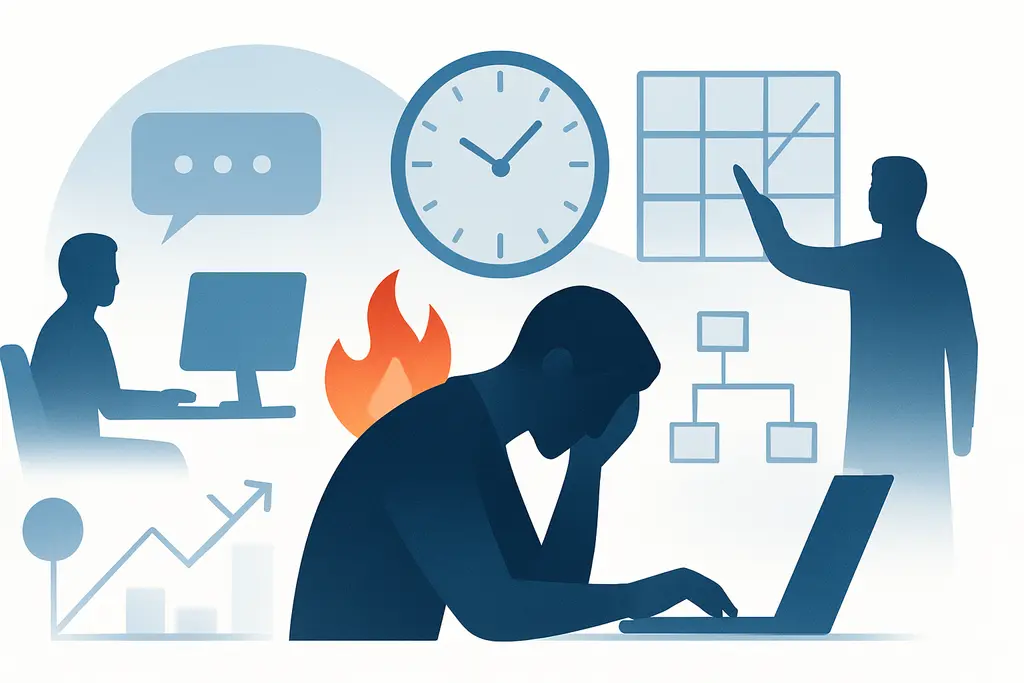 Illustration: Burnout in Remote and Hybrid Teams