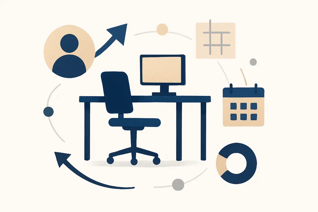 Illustration: Desk layout effects on focus