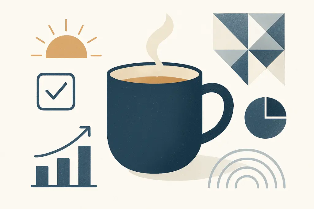 Illustration: Habit triggers for remote workers to start the day