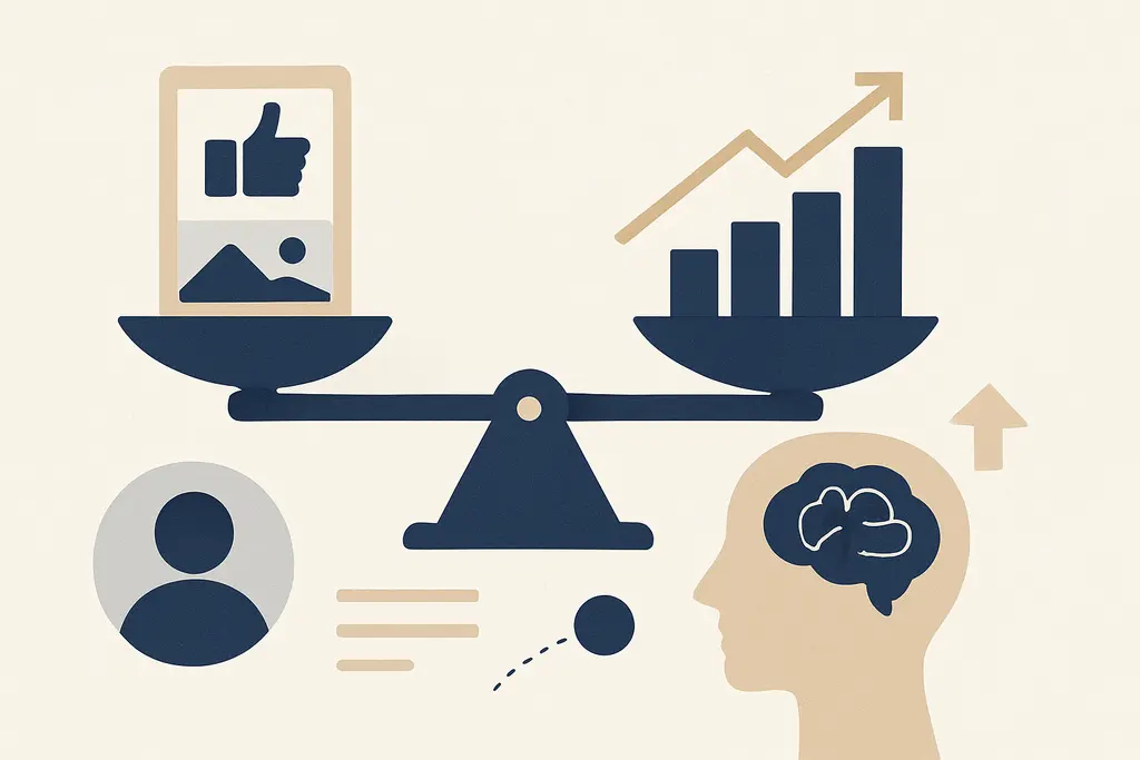 Illustration: Performance Comparison Trap (social media and workplace confidence)