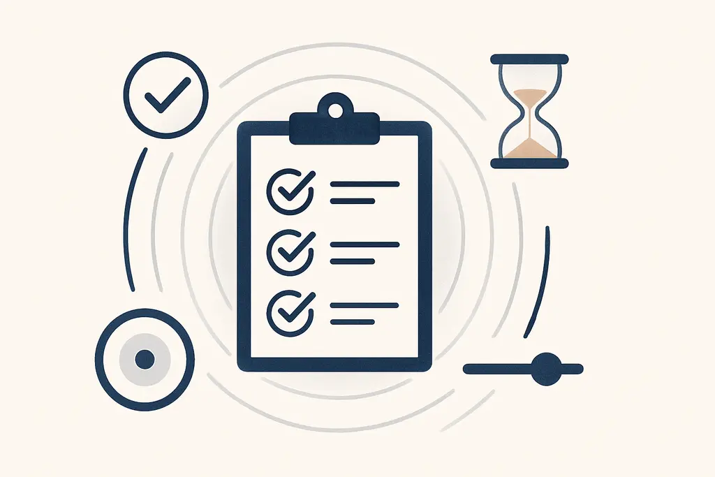 Illustration: Pre-task checklists that reduce setup time