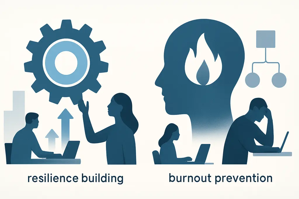Illustration: Resilience Building vs Burnout Prevention