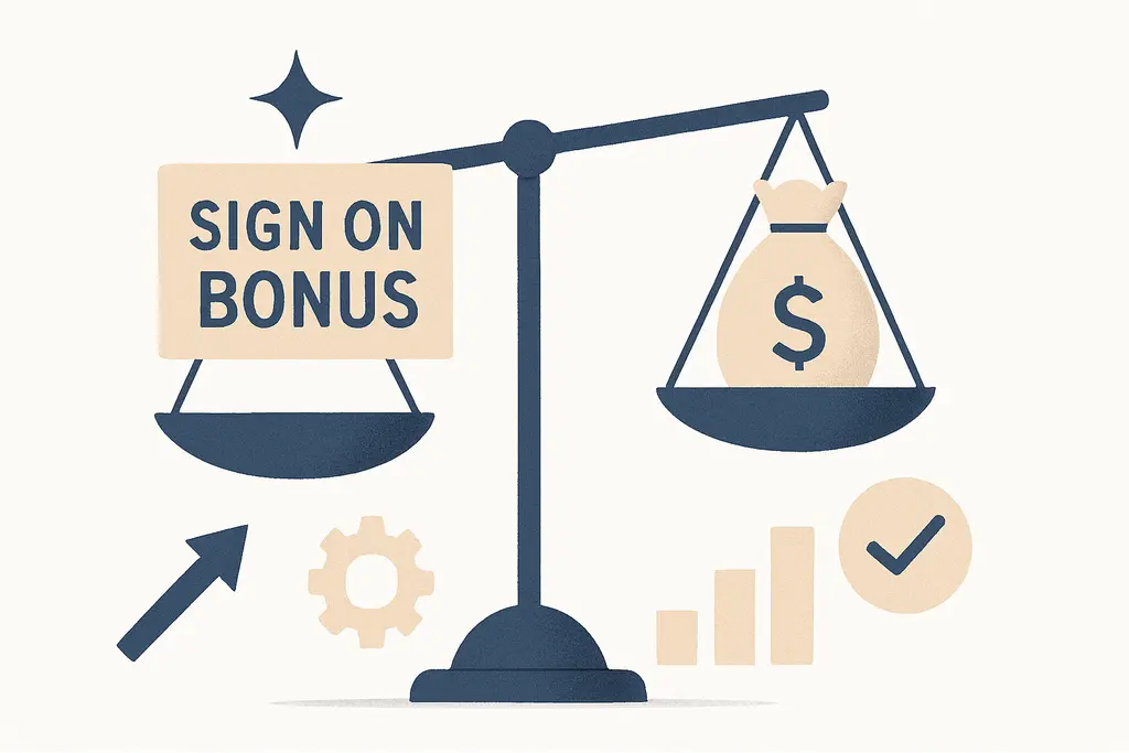 Illustration: Sign-on bonus decision psychology