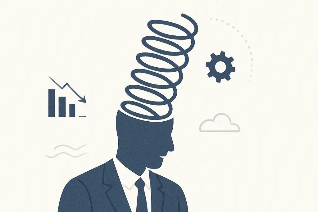 Illustration: Sleep debt effects on workplace stress